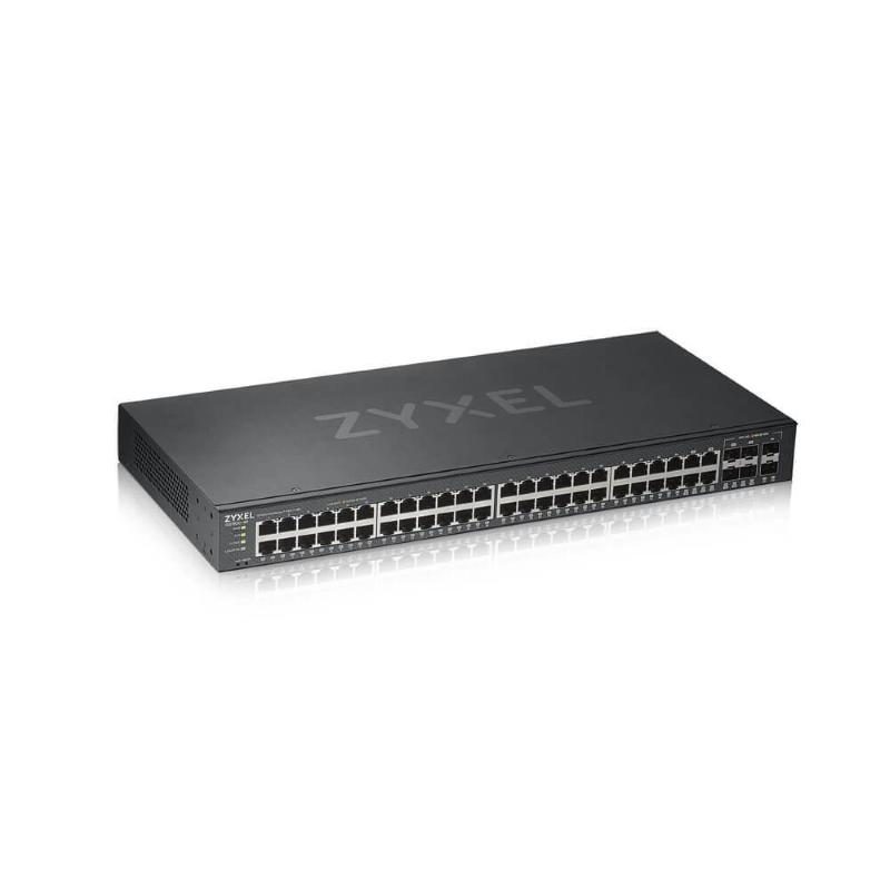 Switch intelligente 48 x 10/100/1000 + 4 x combo Gigabit SFP + 2 x Gigabit SFP montabile su rack - Zyxel GS1920-48v2