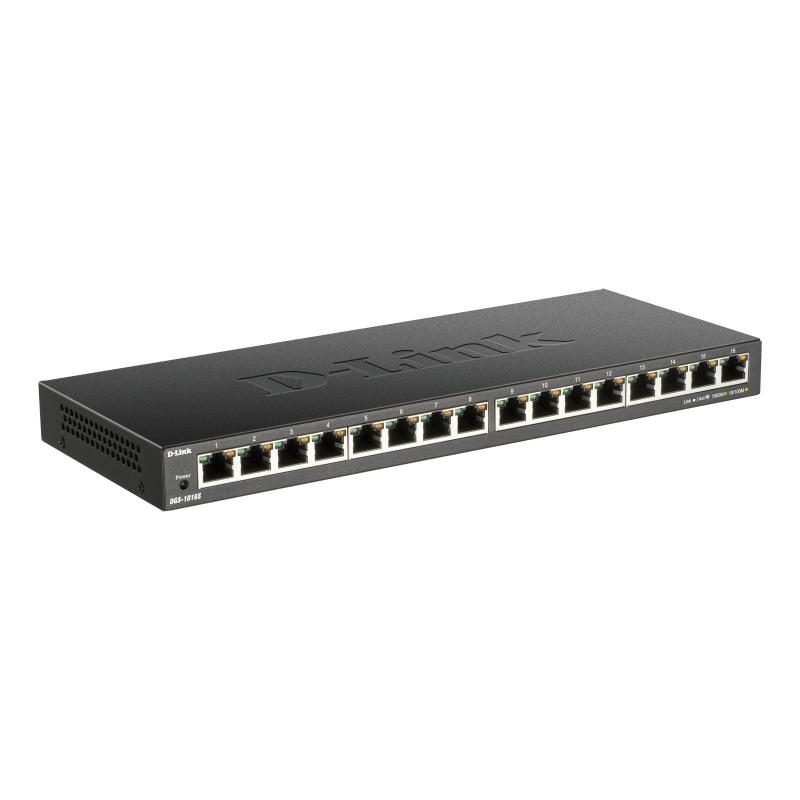 Switch 16 porte gigabit non gestito 10/100/1000 nero - D-Link DGS-1016S