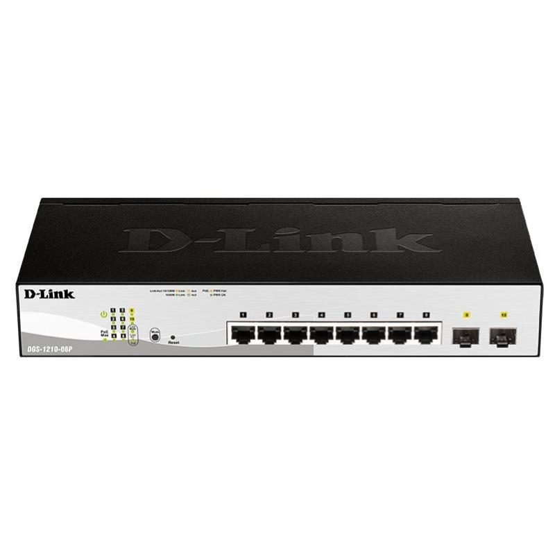 Switch smart PoE 8 porte Gigabit con 2 combo 1000BASE-T/SFP - D-Link