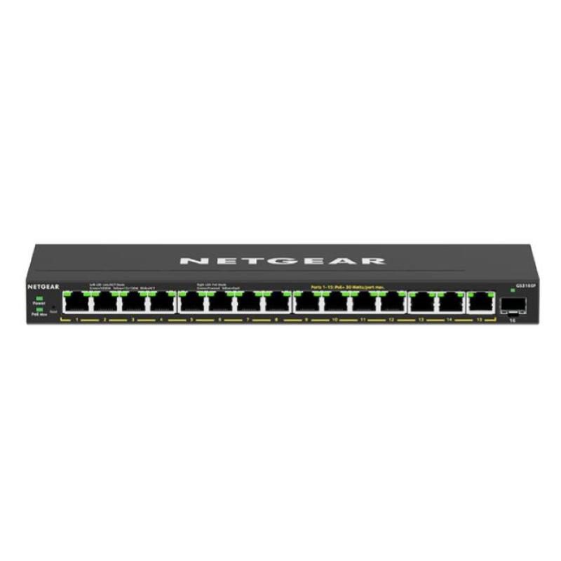 Switch gestito 15 x 10/100/1000 (PoE+) + 1 x SFP PoE+ 180 W - Netgear GS316EP-100PES