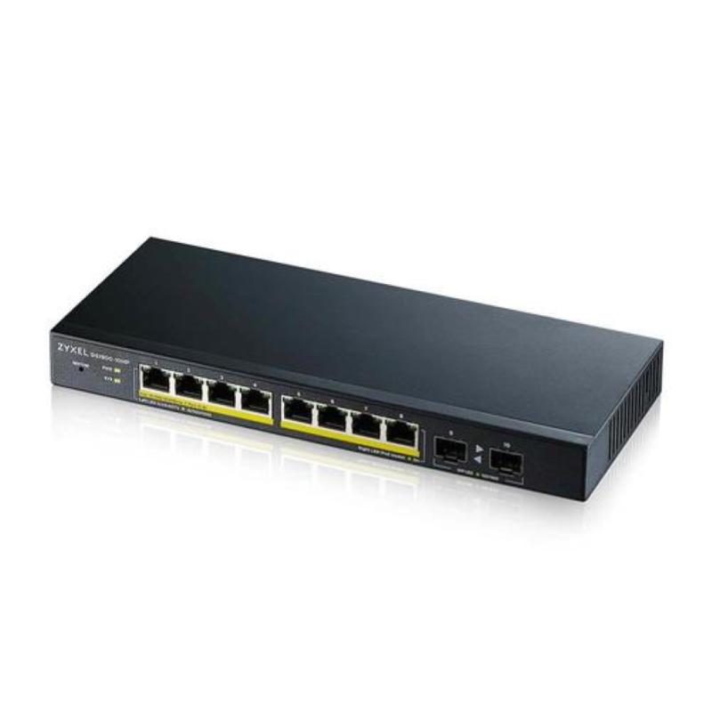 Switch gestito L2 8 x 10/100/1000 (PoE+) + 2 x Gigabit SFP PoE+ 77 W nero - Zyxel GS1900-10HP-EU0102F