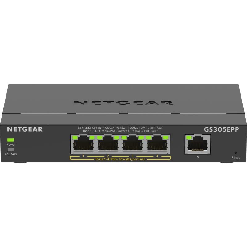 Switch 5 x 10/100/1000 (4 PoE+) 120 W - Netgear GS305EPP-100PES