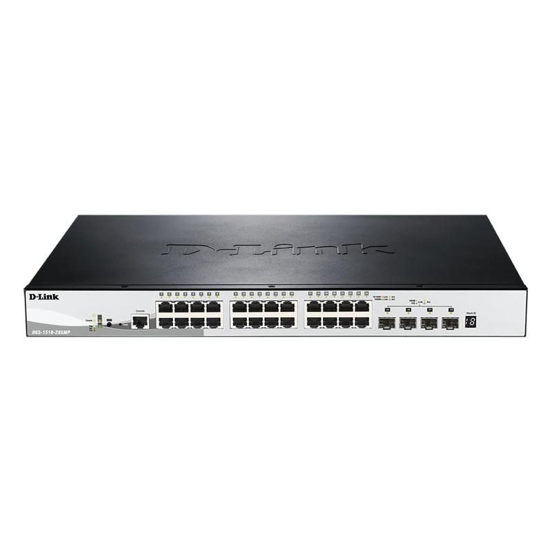 Switch gestito L3 24 x 10/100/1000 (PoE+) + 4 x 10 Gigabit SFP+ PoE+ 370 W - D-Link DGS-1510-28XMP