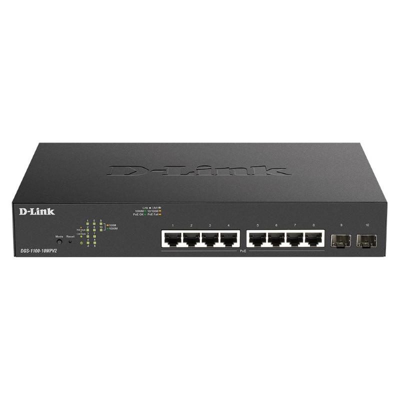Switch di rete gestito Gigabit Ethernet 10/100/1000 con PoE 1U nero - D-Link DGS-1100-10MPV2