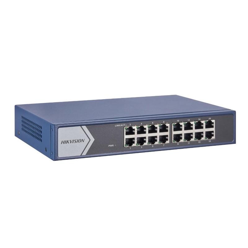 Switch di rete gestito L2 Gigabit Ethernet 16 x RJ-45 full duplex blu - Hikvision DS-3E1516-EI
