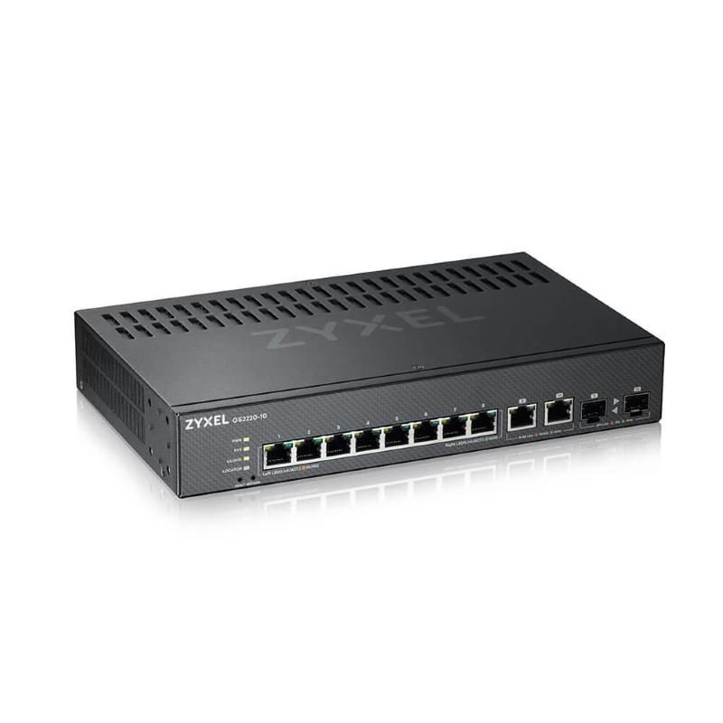 Switch di rete gestito L2 8 x 10/100/1000 + 2 x combo gigabit SFP montabile su rack nero - Zyxel GS2220-10-EU0101F