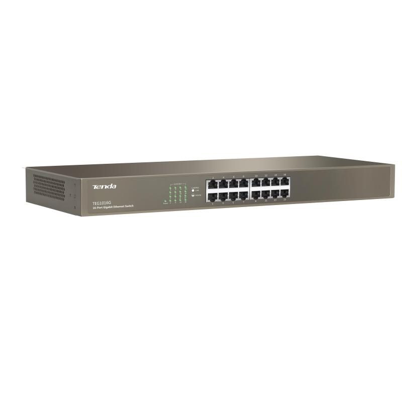 Switch di rete non gestito Gigabit Ethernet 10/100/1000 blu 1U - Tenda TEG1016G