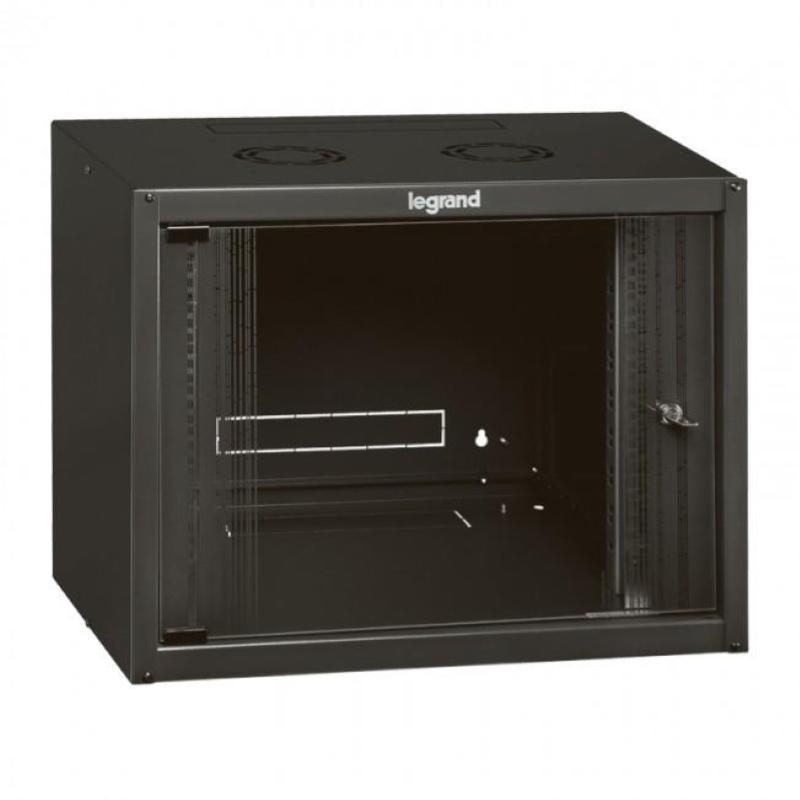 Armadio box da parete 12U 625x600x450 con porta in vetro RAL 7016 - Legrand