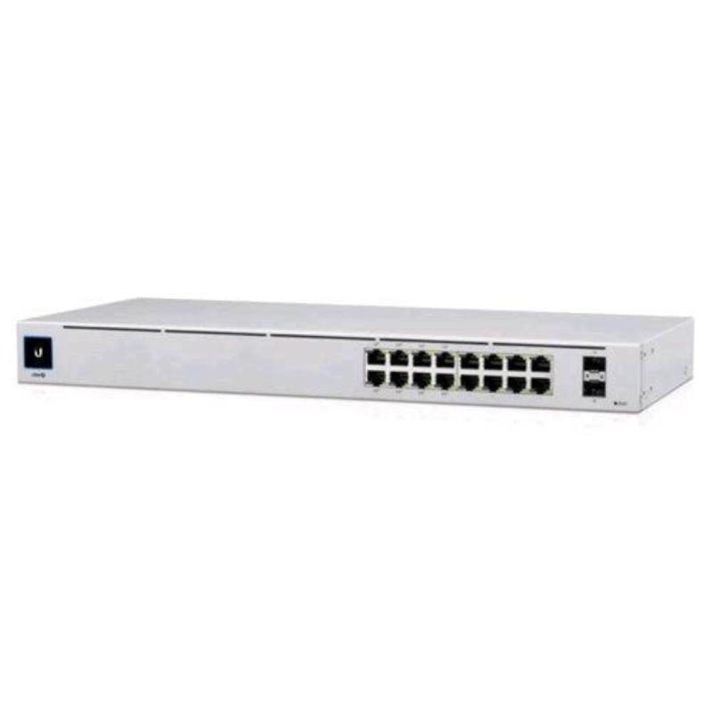 Switch gestito L2 16 porte LAN gigabit 10/100/1000 di cui 8 PoE 42 W + 2 SFP rack - Ubiquiti USW-16-PoE-EU