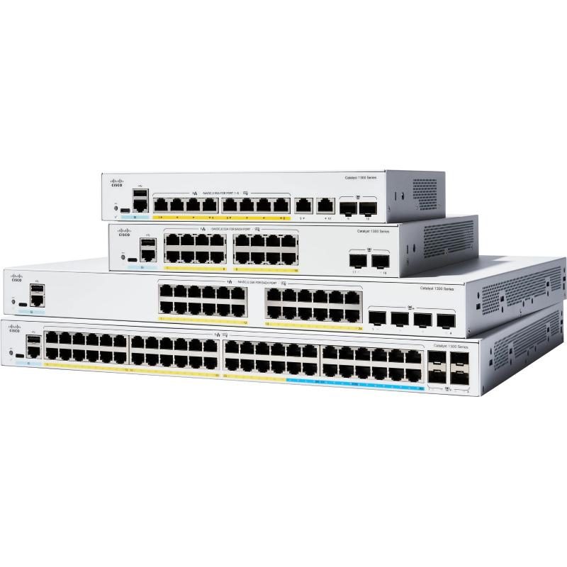 Switch gestito L3 8 x 10/100/1000 (PoE+) + 2 x combo gigabit SFP/RJ-45 PoE+ 120 W rack - Cisco Catalyst 1300-8FP-2G
