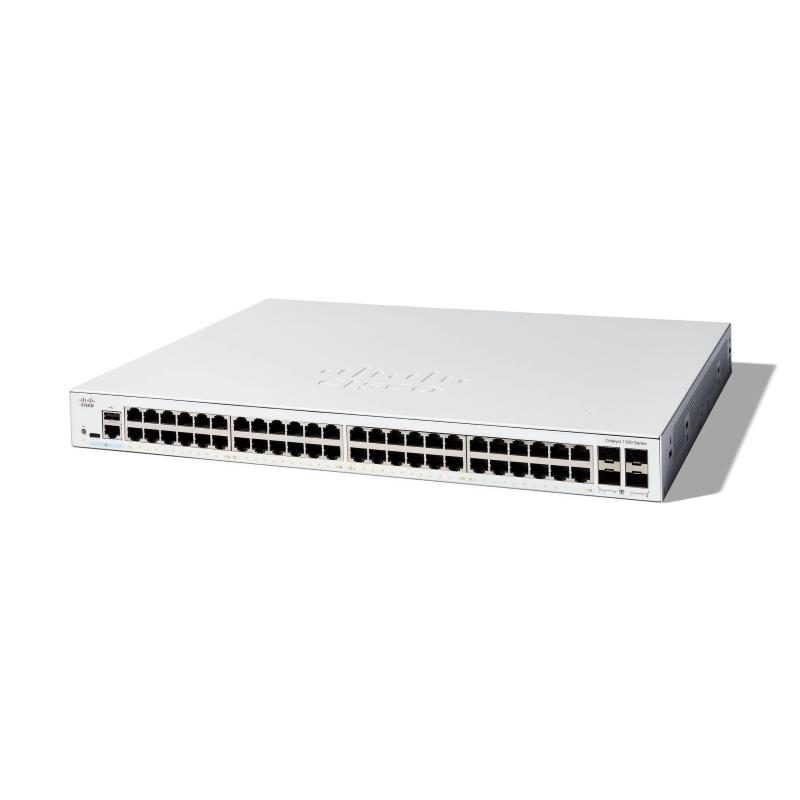 Switch gestito L3 48 x 10/100/1000BASE-T + 4 x 10 Gigabit SFP+ rack bianco - Cisco Catalyst 1300-48T-4G