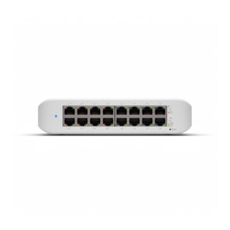 Switch gestito L2 16 porte gigabit (10/100/1000) di cui 8 PoE+ 30 W per porta desktop bianco - Ubiquiti USW-Lite-16-PoE-EU