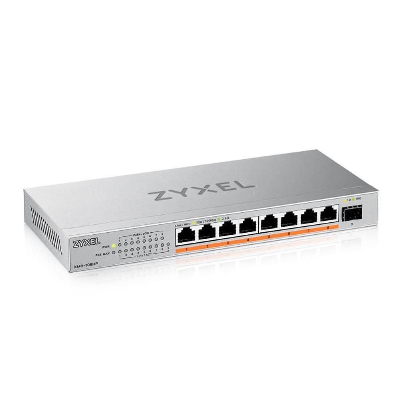 Switch non gestito 2.5G Ethernet (100/1000/2500) con PoE - Zyxel XMG-108HP