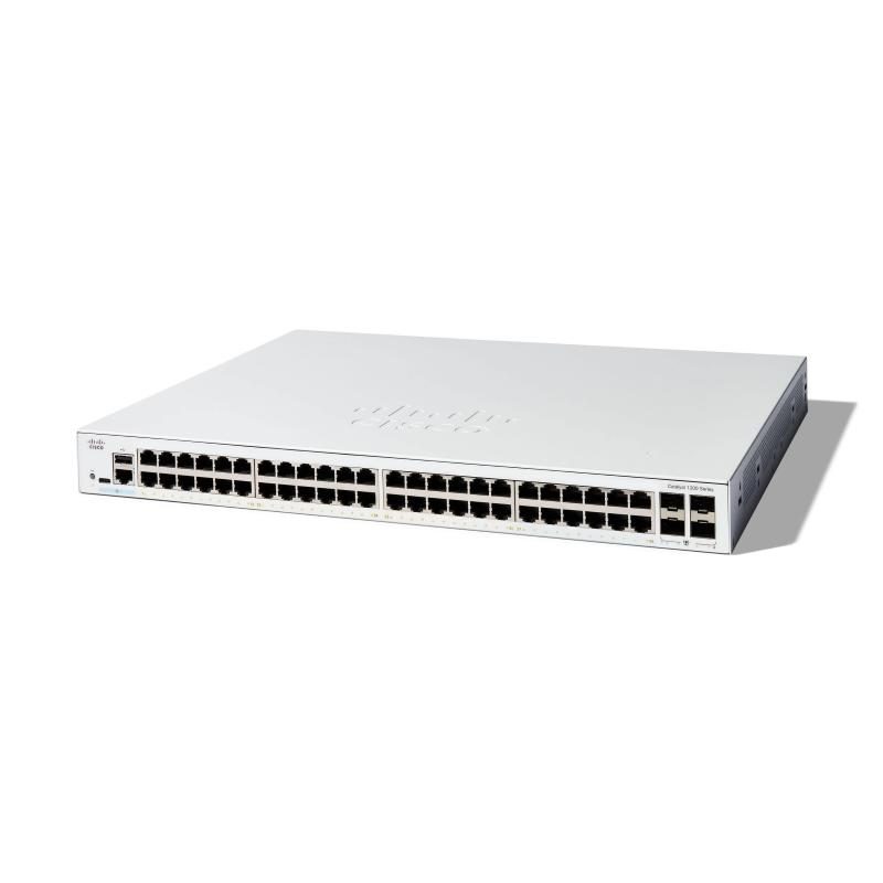 Switch gestito L3 48 x 10/100/1000BASE-T + 4 x 10 Gigabit SFP+ rack bianco - Cisco Catalyst 1200-48T-4G