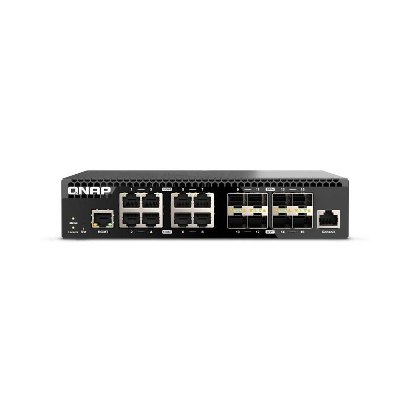 Switch gestito 8 x 100/1000/2.5G/5G/10GBASE-T + 8 x 10Gb Ethernet SFP montabile su rack - QNAP QSW-M3216R-8S8T