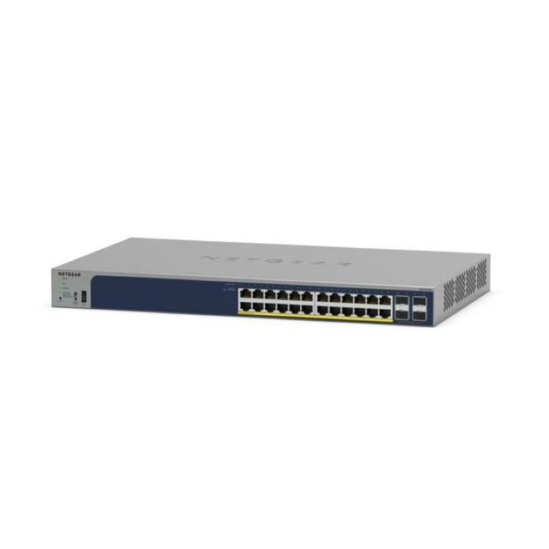 Switch gestito L3 24 x 10/100/1000 (PoE+) + 4 x SFP, PoE+ 720 W, montabile su rack - NETGEAR Smart GS728TPP-300EUS