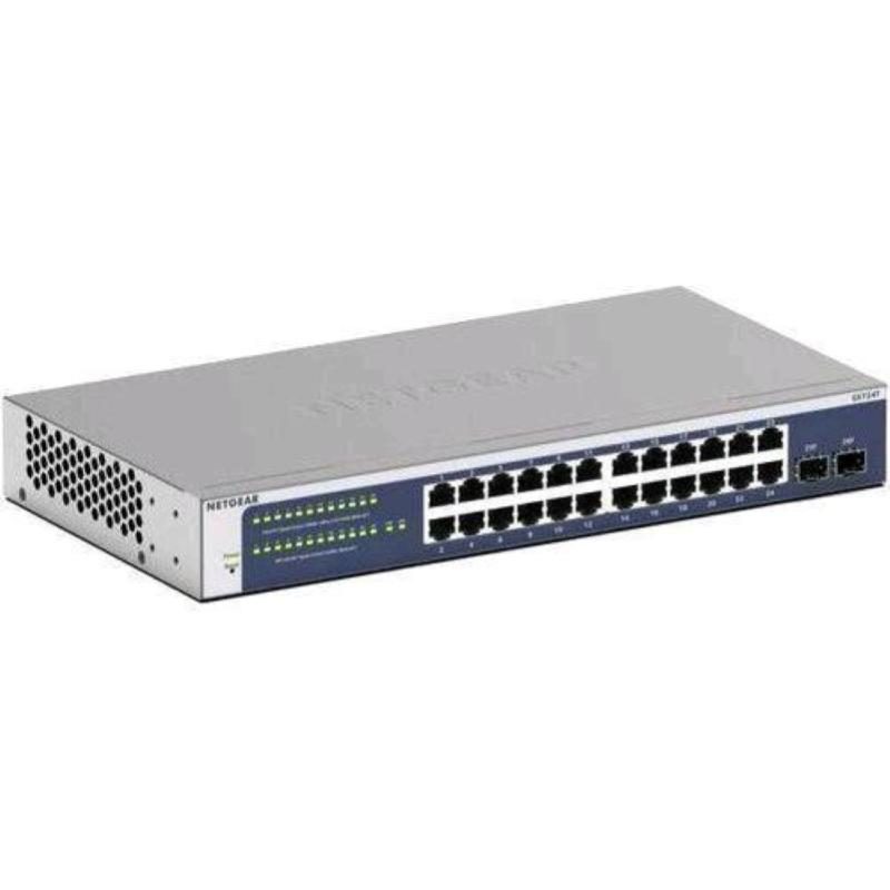 Switch gestito 24 porte Gigabit smart 2 x combo SFP montabile su rack - NETGEAR GS724T-600EUS