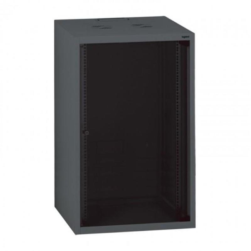 Armadio box da parete legrand 21u 1035x600x600 porta in vetro 2 montanti anteriori ral 7016 - ESF-457161