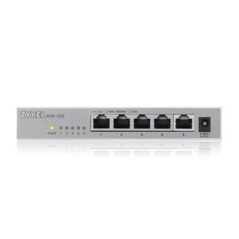Switch non gestito 5 porte 2.5G Ethernet (100/1000/2500) 1 porta 10GbE SFP desktop grigio - Zyxel XMG-105-ZZ0101F