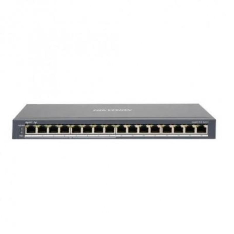 Switch 8 porte Gigabit PoE + 8 porte Gigabit RJ45, 802.3af/at, budget PoE 110 W, SOHO - Hikvision DS-3E0516P-O