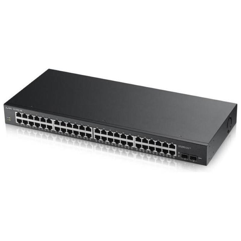 Switch 48 porte Gigabit + 2 porte SFP Gigabit, IPv6, VLAN, rack 19 pollici - Zyxel