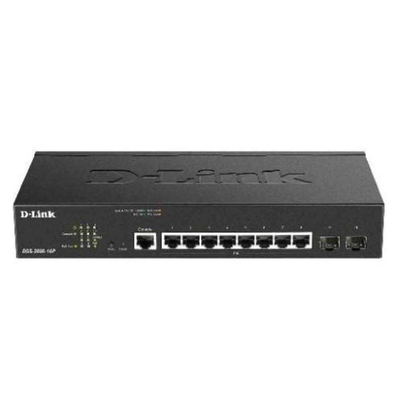 Switch 8 porte PoE gestito L2 L3 Gigabit Ethernet 10/100/1000 2 SFP nero - D-Link DGS-2000-10P