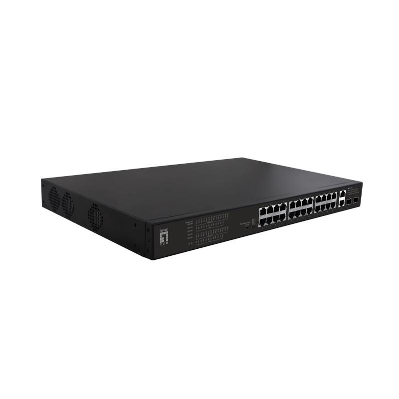 Switch di rete non gestito Fast Ethernet (10/100) con supporto PoE 1U nero - LevelOne FGP-2831