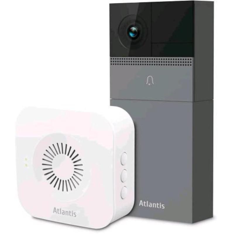 Videocitofono wireless da esterno 2MP Full HD con sensore PIR, compatibile Google Home/Nest e Alexa - Atlantis Casa Smart DB910