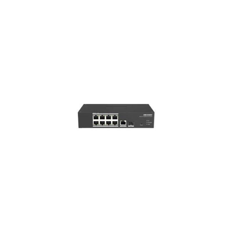 Switch Fast Ethernet 8 porte smart harsh PoE con 8 porte PoE 10-100M e 1 porta Gigabit RJ45 - Hikvision