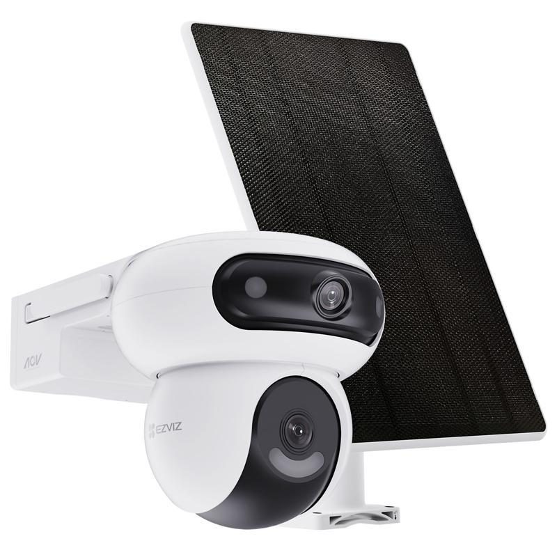 Telecamera motorizzata da esterno a batteria + pannello solare, doppio obiettivo 2K+, visione notturna a colori - EZVIZ HB90/SP
