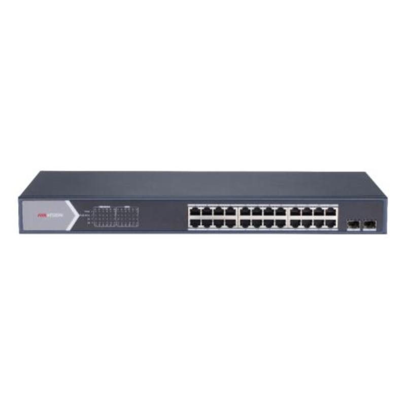 Switch 26 porte LAN Gigabit PoE, 24 porte PoE + 2 SFP, PoE 370 W, L2 smart managed - Hikvision DS-3E1526P-SI