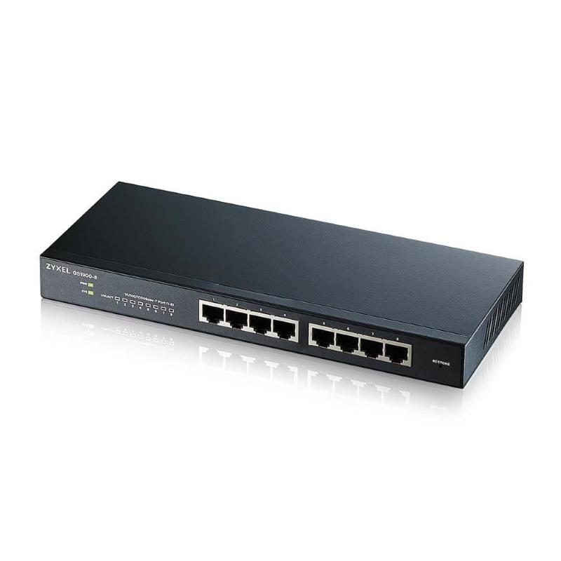 Switch 8 porte LAN Gigabit web managed con supporto IPv6 e VLAN - Zyxel GS1900-8-EU0101F/GS1900-8-EU0102F