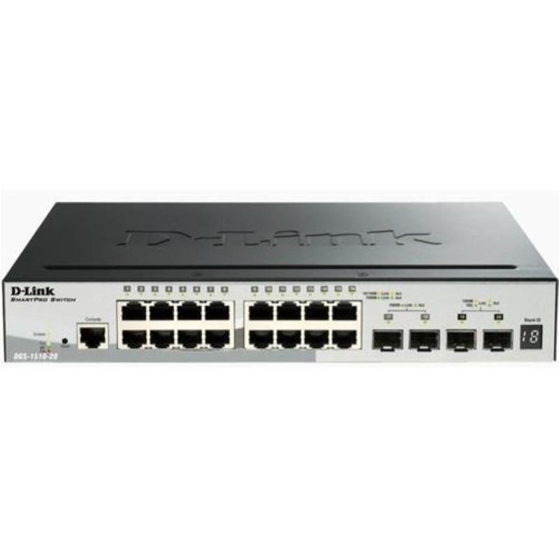 Switch gestito L3 16 x 10/100/1000 + 2 x Gigabit SFP + 2 x 10 Gigabit SFP+ - D-Link DGS-1510-20