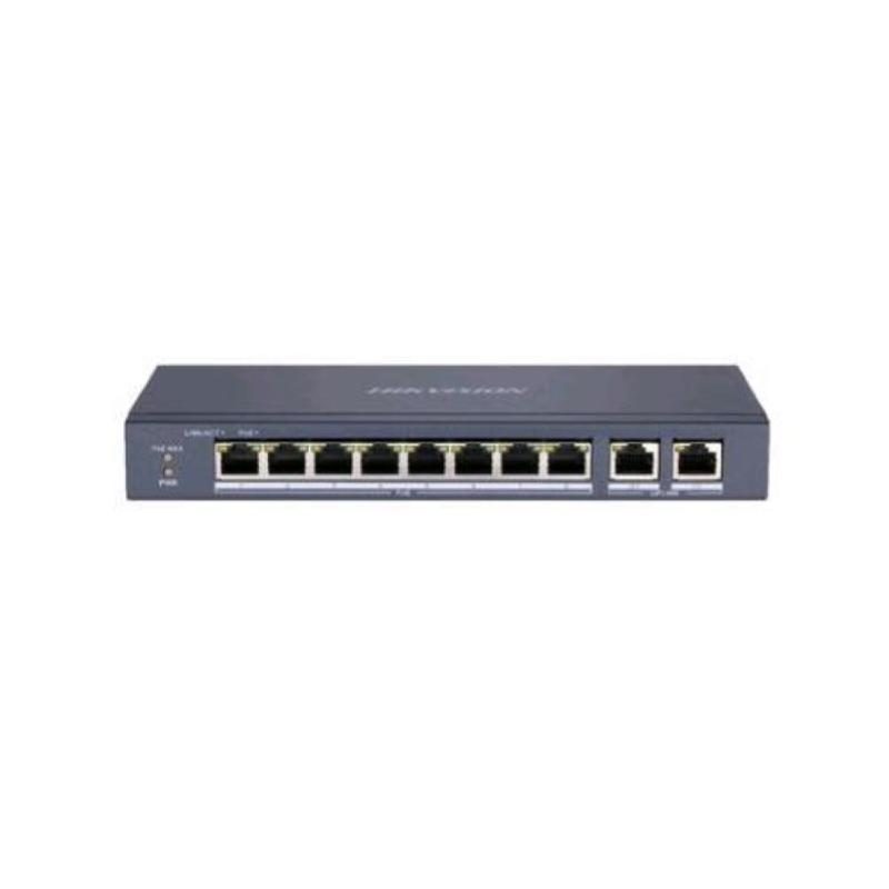 Switch di rete non gestito L2 8 porte LAN RJ-45 10/100 Mbps + 2 porte LAN PoE RJ45 nero - Hikvision DS-3E0310P-E/M