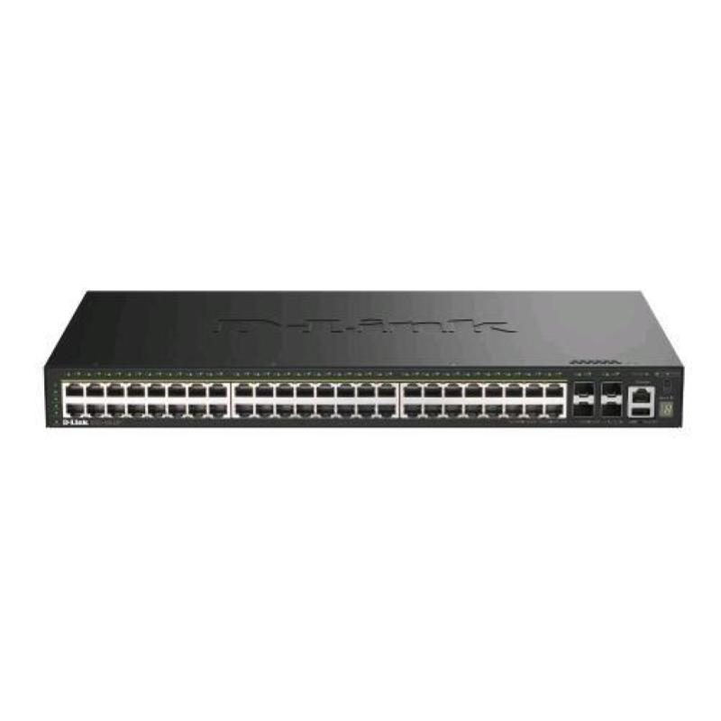 Switch gestito 48 x 10/100/1000 (1 PoE+) PoE+ (370 W) + 4 x 10 Gigabit SFP+ montabile su rack - D-Link DGS-1530-52P