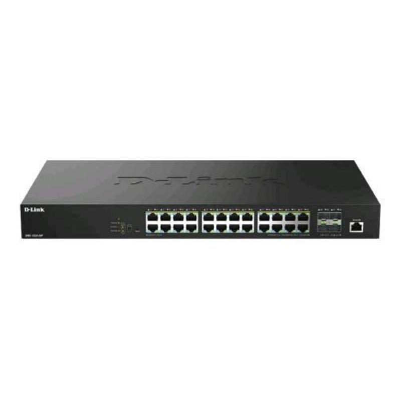 Switch gestito L2+ 28 porte - 24 x 10/100/1000/2.5G (PoE+) + 4 x 10 Gigabit SFP+ PoE+ (475 W) desktop - D-Link DMS-1250-28P