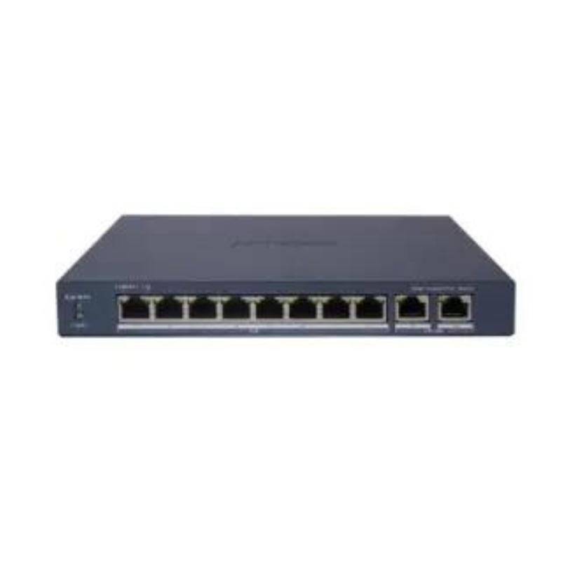 Switch 8 porte LAN Gigabit con 8 porte RJ45 PoE + 2 porte Gigabit RJ45, L2 smart managed - Hikvision DS-3E1510P-EI