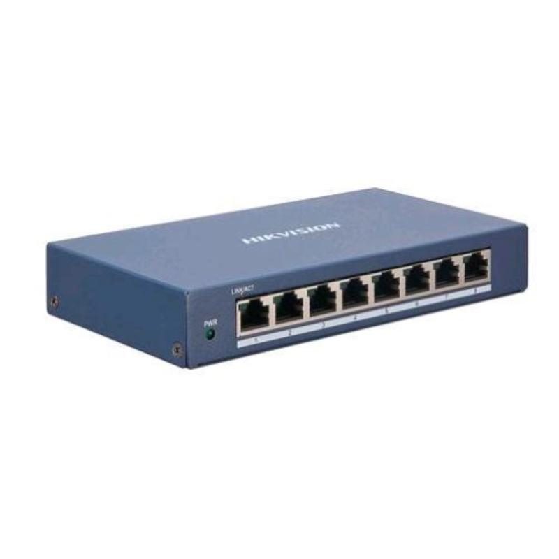 Switch di rete gestito L2 Gigabit Ethernet 10/100/1000 Mbps 8 x RJ-45 full duplex blu - Hikvision DS-3E1508-EI