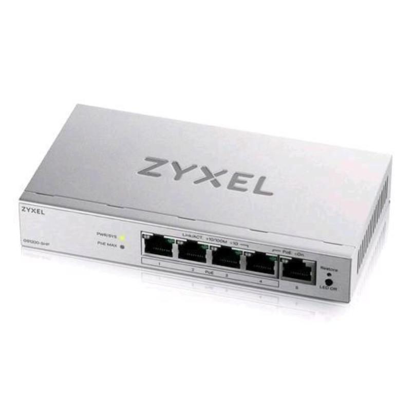 Switch smart 5 porte gestito 5 x 10/100/1000 PoE+ 68 W desktop grigio - Zyxel GS1200-5HPV3-EU0101F