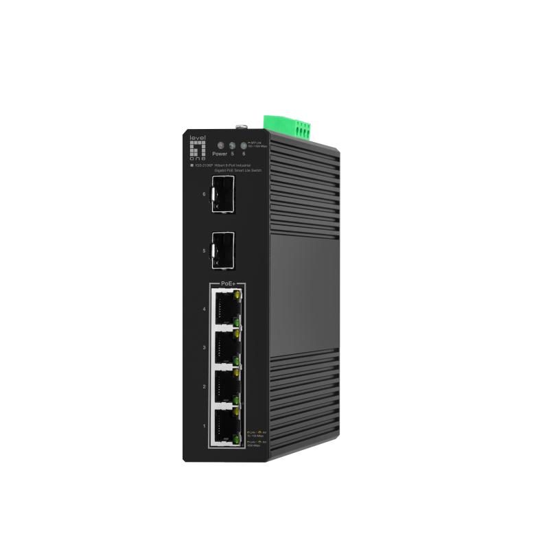 Switch di rete gestito L2 Gigabit Ethernet (10/100/1000) con supporto Power over Ethernet (PoE) nero - LevelOne IGS-2106P