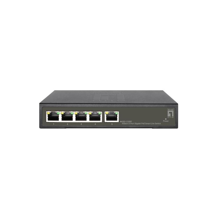Switch di rete gestito L2 Gigabit Ethernet (10/100/1000) con supporto Power over Ethernet (PoE) nero - LevelOne GES-2105P