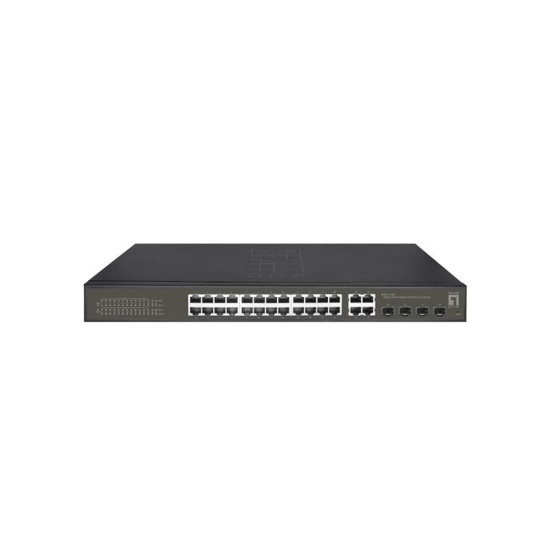 Switch di rete gestito L2 Gigabit Ethernet (10/100/1000) con supporto Power over Ethernet (PoE) nero - LevelOne GES-2128P