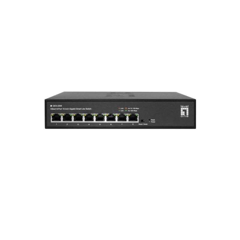 Switch di rete gestito L2 Gigabit Ethernet (10/100/1000) nero - LevelOne GES-2208