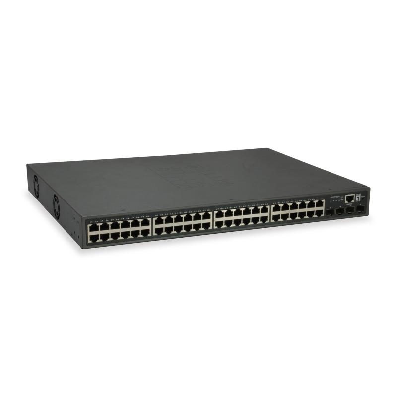 Switch di rete gestito L3 Gigabit Ethernet (10/100/1000) con supporto Power over Ethernet (PoE) grigio - LevelOne GTP-5271