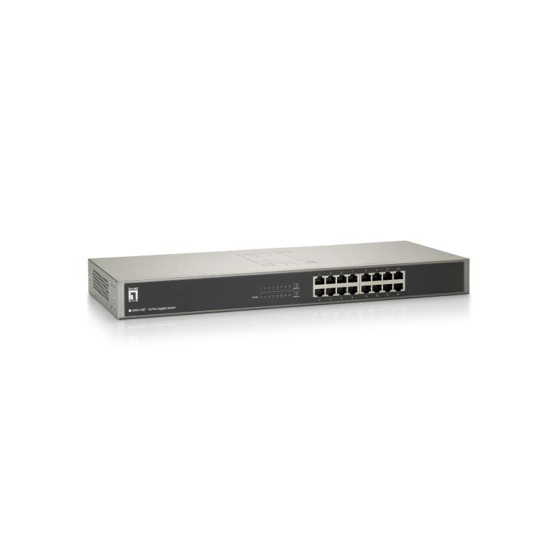 Switch di rete non gestito Gigabit Ethernet (10/100/1000) nero, grigio - LevelOne GSW-1657