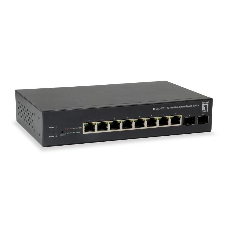 Switch di rete gestito L2/L3/L4 Gigabit Ethernet (10/100/1000) con supporto PoE nero - LevelOne GEP-1051