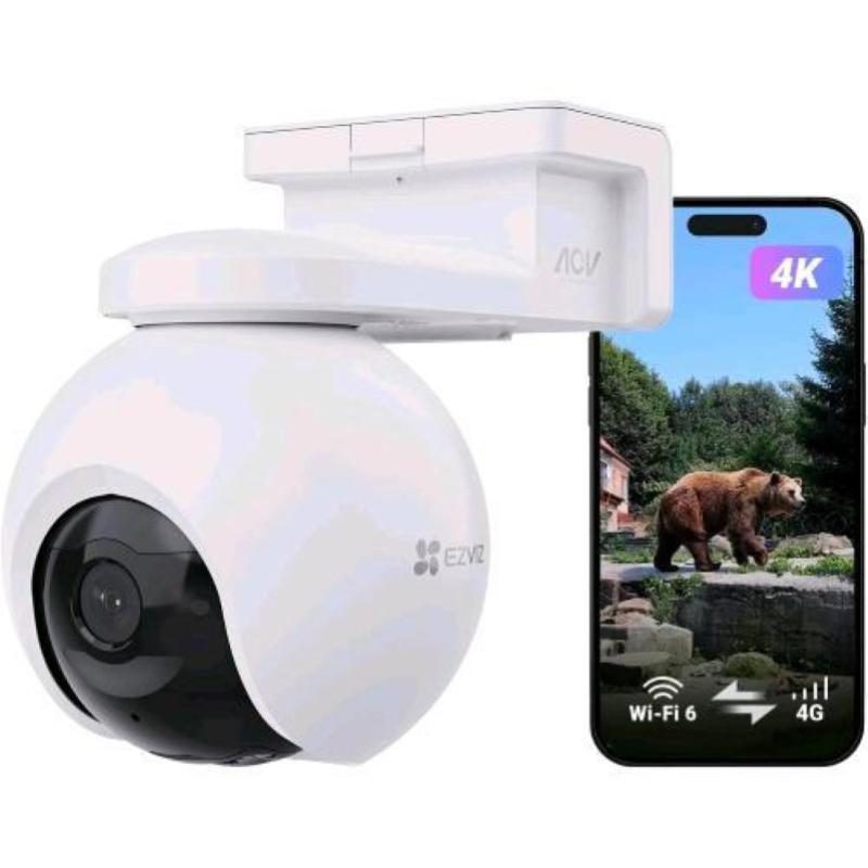 Telecamera motorizzata da esterno a batteria 4K Wi-Fi + 4G LTE, rilevamento persone/veicoli/animali - EZVIZ EB8 Pro