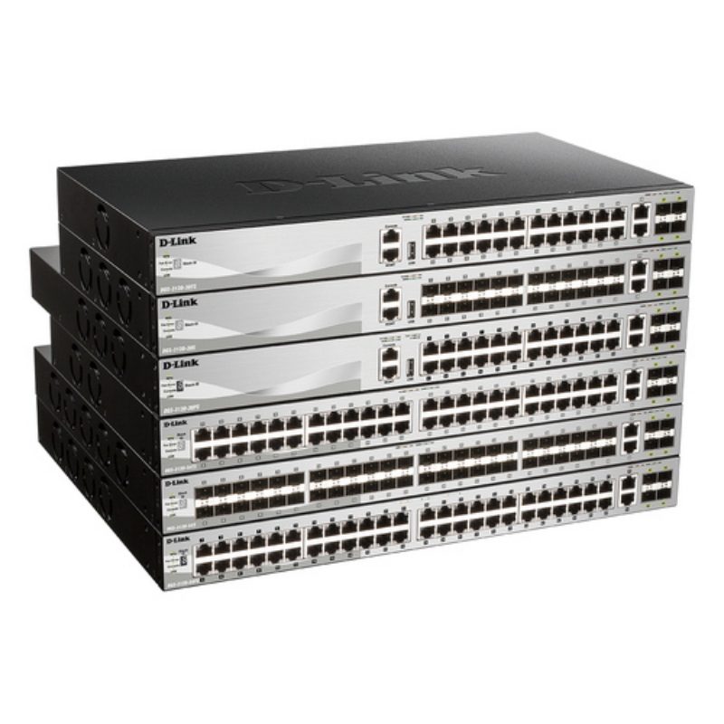 Switch 24 x 10/100/1000Base-T porte PoE (budget 370 W) layer 3 stackable managed Gigabit - D-Link