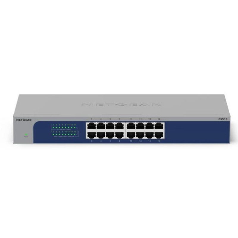 Switch di rete non gestito Gigabit Ethernet (10/100/1000) con supporto PoE grigio - NETGEAR GS516-300EUS