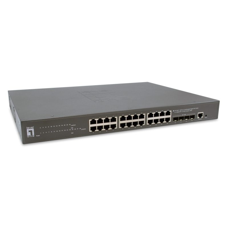 Switch di rete gestito L3 Gigabit Ethernet (10/100/1000) con supporto PoE grigio - LevelOne GTP-2871